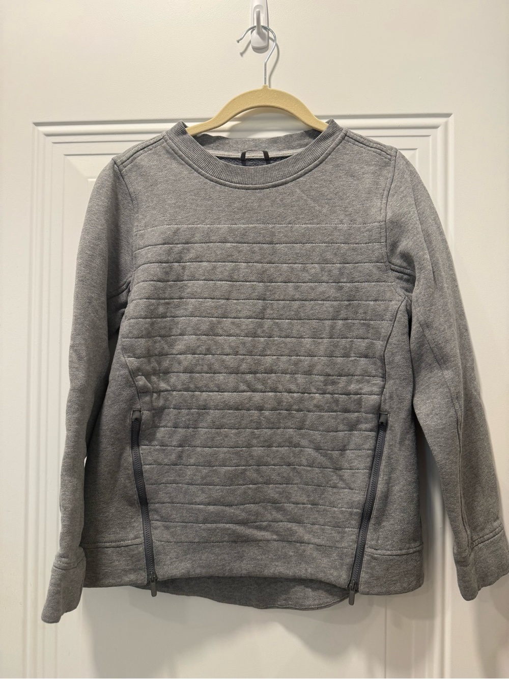 Lululemon Quilted Crewneck Sweatshirt - Gray Sz 4